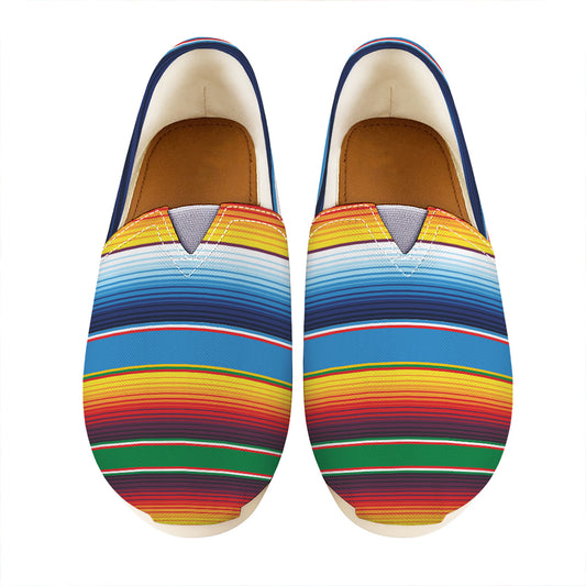Tribal Mexican Blanket Stripe Print Casual Shoes