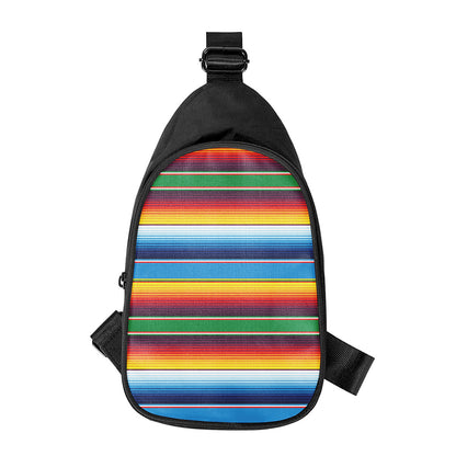 Tribal Mexican Blanket Stripe Print Chest Bag