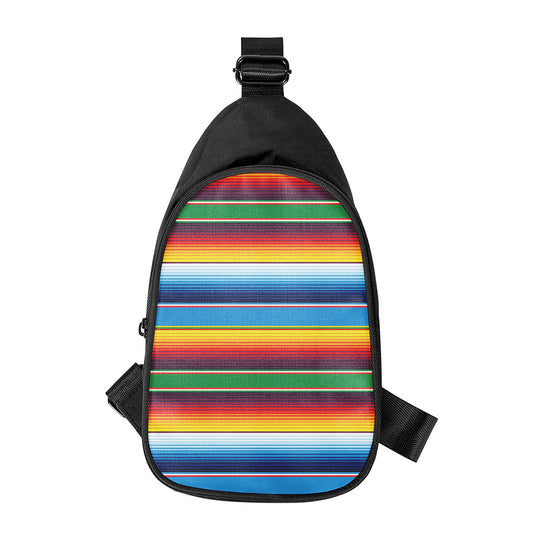 Tribal Mexican Blanket Stripe Print Chest Bag