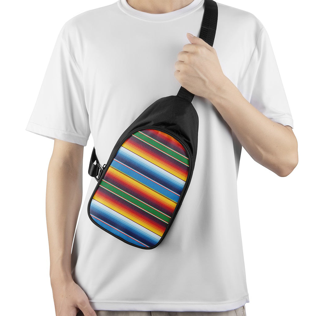 Tribal Mexican Blanket Stripe Print Chest Bag