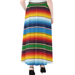 Tribal Mexican Blanket Stripe Print Chiffon Maxi Skirt