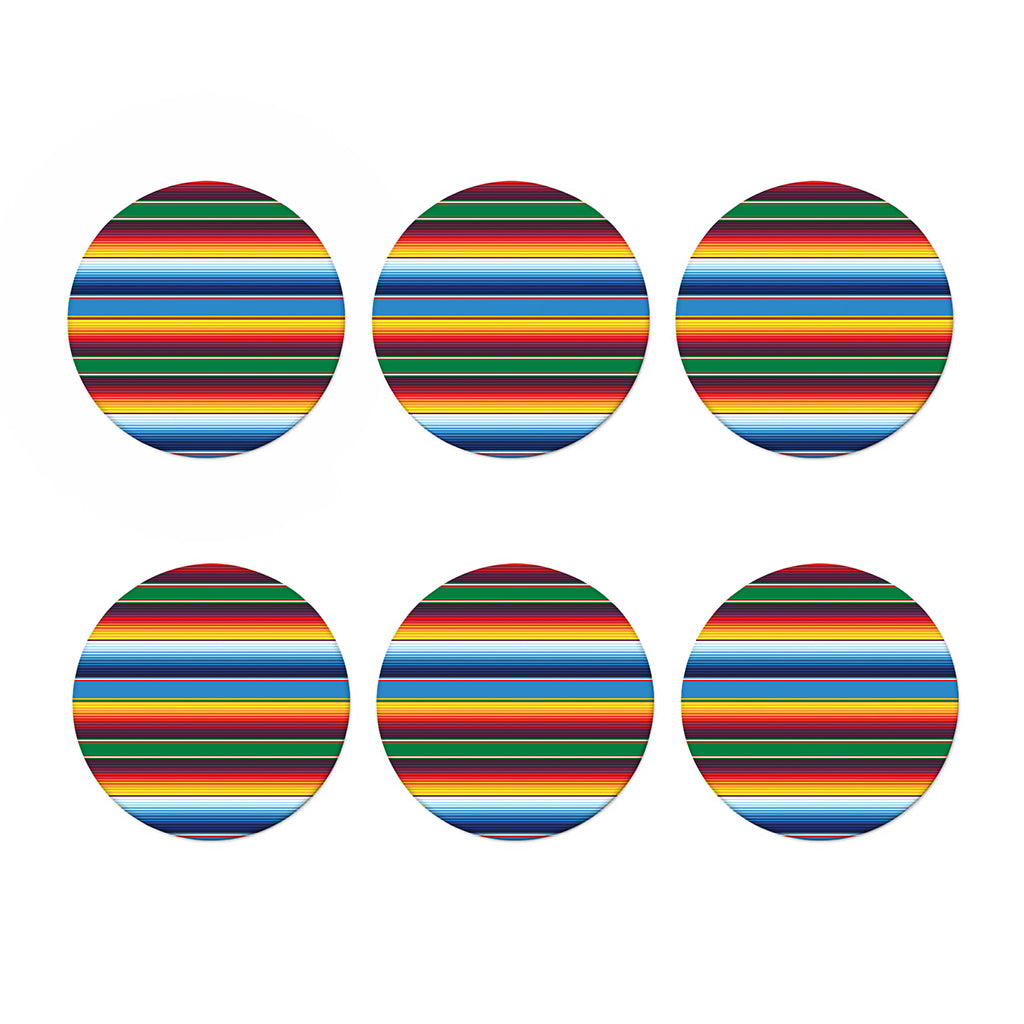 Tribal Mexican Blanket Stripe Print Coaster Set