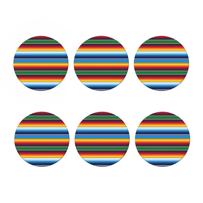 Tribal Mexican Blanket Stripe Print Coaster Set