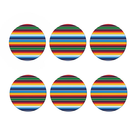 Tribal Mexican Blanket Stripe Print Coaster Set