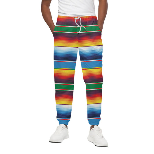 Tribal Mexican Blanket Stripe Print Cotton Pants