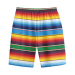 Tribal Mexican Blanket Stripe Print Cotton Shorts
