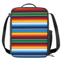 Tribal Mexican Blanket Stripe Print Crossbody Lunch Bag