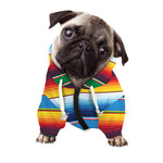 Tribal Mexican Blanket Stripe Print Dog Zip Up Hoodie