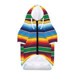 Tribal Mexican Blanket Stripe Print Dog Zip Up Hoodie