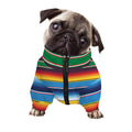 Tribal Mexican Blanket Stripe Print Dog Zip Up Jacket