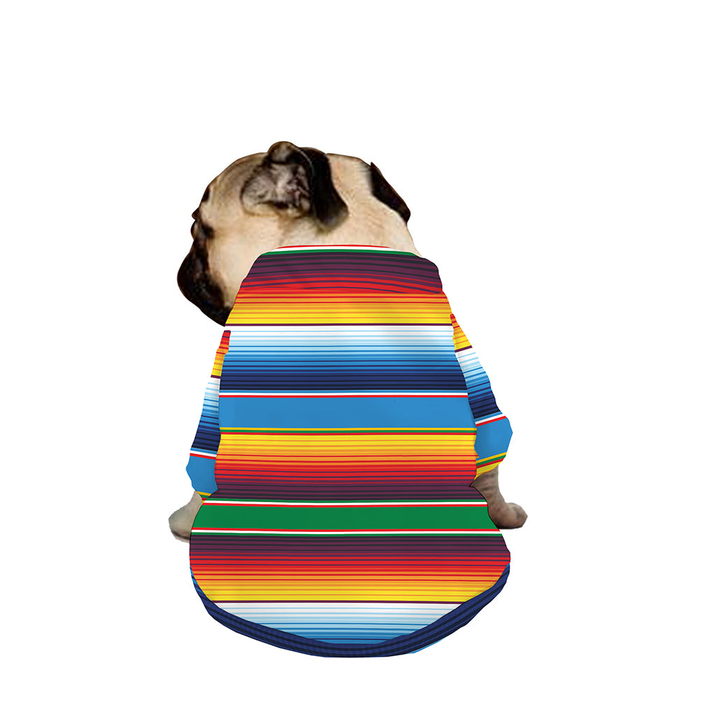 Tribal Mexican Blanket Stripe Print Dog Zip Up Jacket