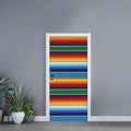 Tribal Mexican Blanket Stripe Print Door Sticker