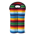 Tribal Mexican Blanket Stripe Print Double Neoprene Wine Tote