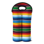 Tribal Mexican Blanket Stripe Print Double Neoprene Wine Tote