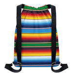 Tribal Mexican Blanket Stripe Print Drawstring Backpack