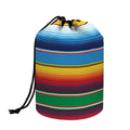 Tribal Mexican Blanket Stripe Print Drawstring Makeup Bag