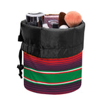 Tribal Mexican Blanket Stripe Print Drawstring Makeup Bag