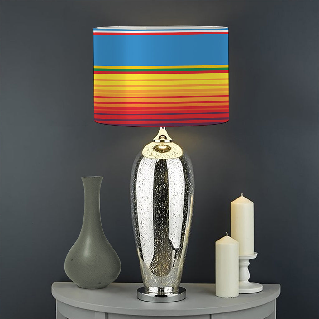 Tribal Mexican Blanket Stripe Print Drum Lamp Shade