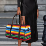 Tribal Mexican Blanket Stripe Print Duffle Bag