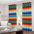 Tribal Mexican Blanket Stripe Print Extra Wide Grommet Curtains
