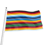 Tribal Mexican Blanket Stripe Print Flag