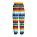 Tribal Mexican Blanket Stripe Print Fleece Lined Knit Pants