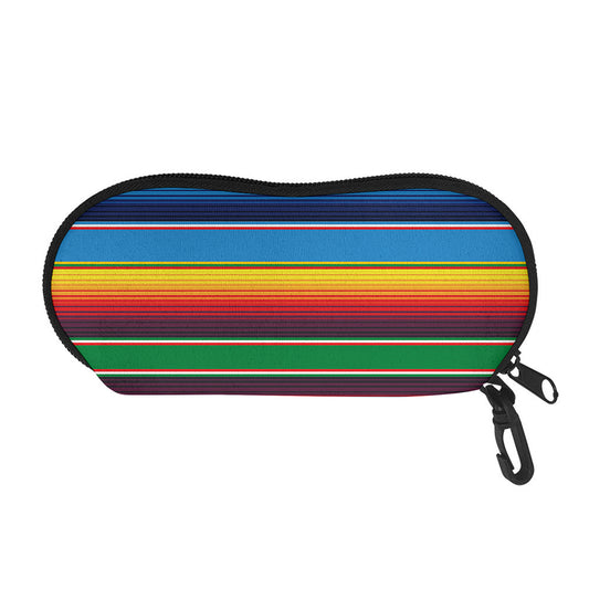 Tribal Mexican Blanket Stripe Print Glasses Case