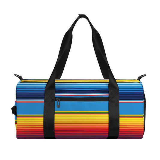 Tribal Mexican Blanket Stripe Print Gym Bag