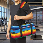 Tribal Mexican Blanket Stripe Print Gym Bag