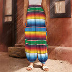 Tribal Mexican Blanket Stripe Print Harem Pants