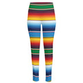 Tribal Mexican Blanket Stripe Print High-Waisted Pocket Leggings