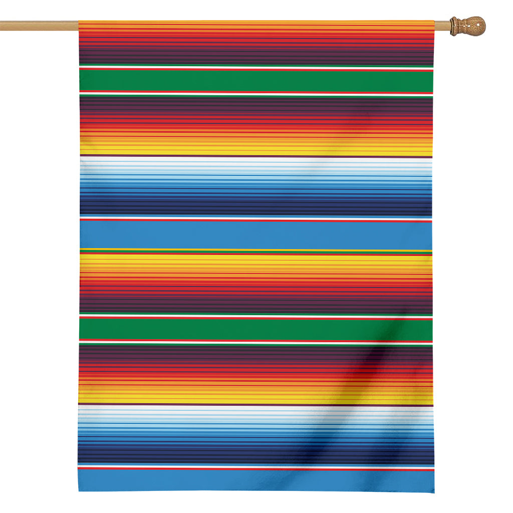 Tribal Mexican Blanket Stripe Print House Flag