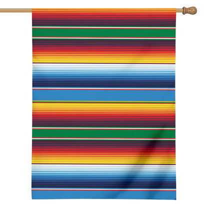 Tribal Mexican Blanket Stripe Print House Flag
