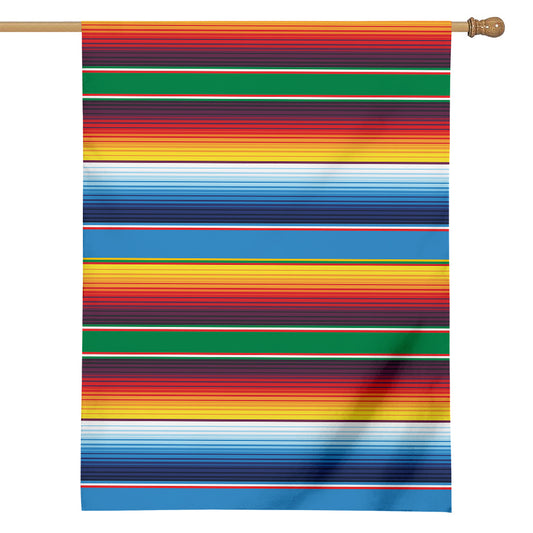 Tribal Mexican Blanket Stripe Print House Flag