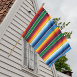 Tribal Mexican Blanket Stripe Print House Flag