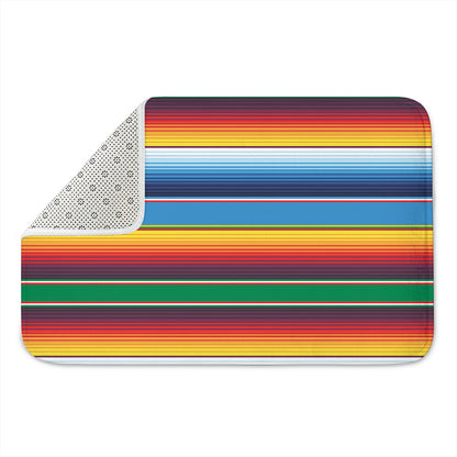 Tribal Mexican Blanket Stripe Print Indoor Door Mat