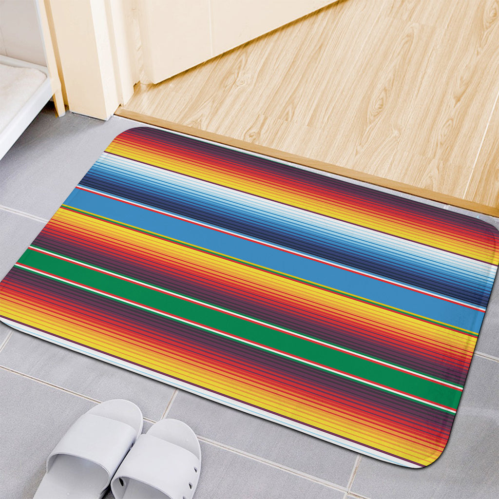 Tribal Mexican Blanket Stripe Print Indoor Door Mat