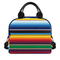Tribal Mexican Blanket Stripe Print Insulated Lunch Bag
