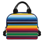 Tribal Mexican Blanket Stripe Print Insulated Lunch Bag