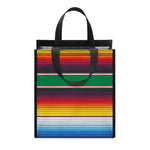 Tribal Mexican Blanket Stripe Print Insulated Lunch Tote