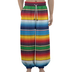 Tribal Mexican Blanket Stripe Print Lantern Pants