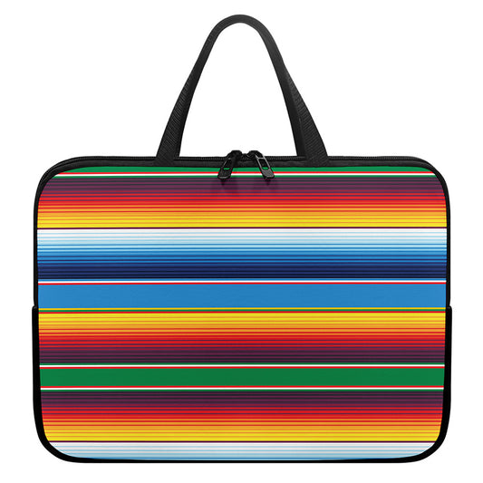 Tribal Mexican Blanket Stripe Print Laptop Sleeve With Handle