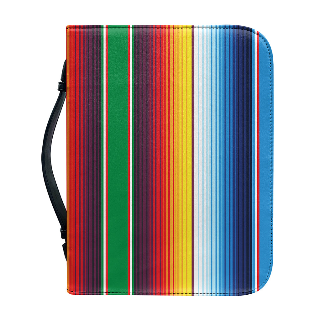 Tribal Mexican Blanket Stripe Print Leather Bible Cover