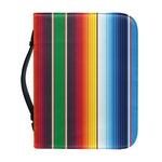 Tribal Mexican Blanket Stripe Print Leather Bible Cover