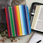 Tribal Mexican Blanket Stripe Print Leather Bible Cover