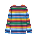 Tribal Mexican Blanket Stripe Print Long Sleeve Short Coat