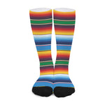 Tribal Mexican Blanket Stripe Print Long Socks