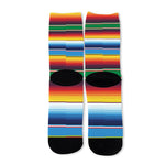Tribal Mexican Blanket Stripe Print Long Socks