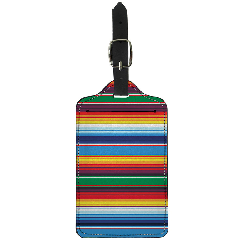 Tribal Mexican Blanket Stripe Print Luggage Tag