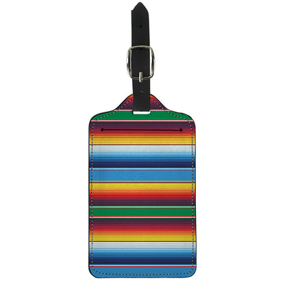 Tribal Mexican Blanket Stripe Print Luggage Tag
